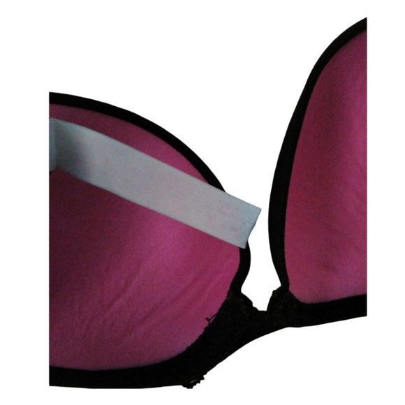 Victoria Secret PINK Womens Black Lace Trim Underwire Lightly Padded Bra 32C/B - Picture 11 of 11